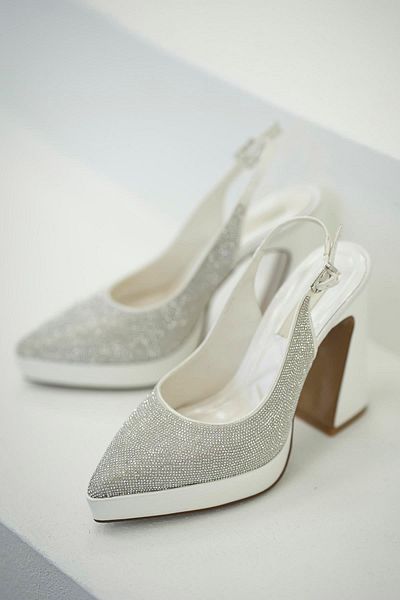 Parponi Rhodes Platform Heeled Stone Bridal Shoes