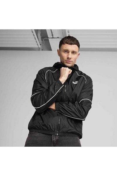 Puma Мъжко черно яке с качулка Puma Sport