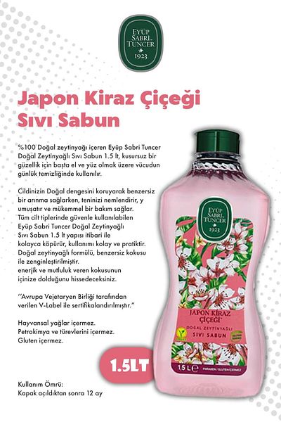 Eyüp Sabri Tuncer Ocean and Japanese Cherry Blossom Soap 1.5L Eyüp Sabri Tuncer and Rosie