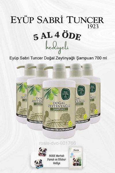 Eyüp Sabri Tuncer Natural Olive Oil Shampoo 700 ml Buy 5 Pay 4 and Rosie Cotton