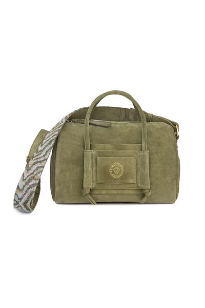 D'ylla Atelier Suede Leather Women's Shoulder Bag from the Tethy Series - Stylish Design with Adjustable Strap - Sagewood