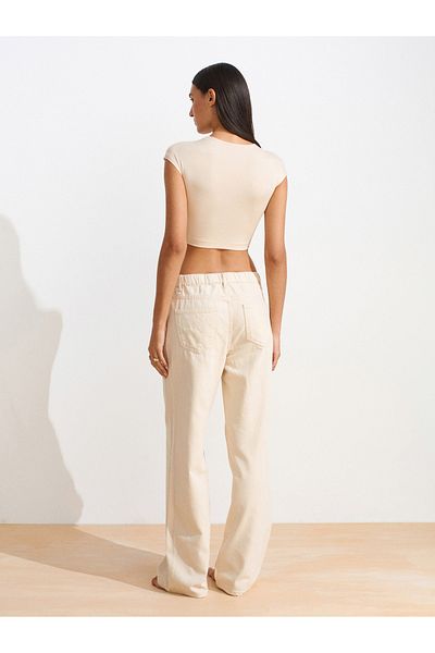 Dilvin 72009 Cotton Denim Trousers with Elastic Back-Stone