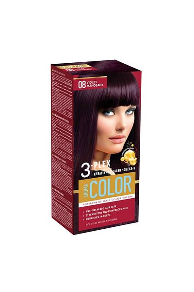 OEM Vopsea de păr permanentă cu aromă, 3-Plex, violet mahon, capacitate 45 ml