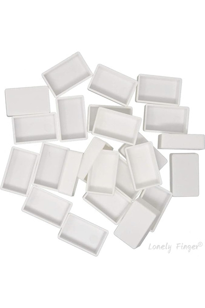Choice 100 قطعة من قوالب ألوان مائية فارغة بيضاء بالكامل 24/50/100 قطعة، 3.2 مل من قوالب ألوان مائية بلاستيكية بيضاء
