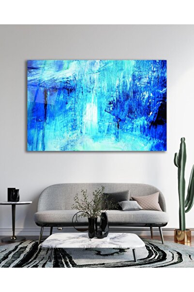 idealizbiz Μπλε Τοπίο Γυάλινος Πίνακας, Δώρο Σαλόνι Οικιακού Γραφείου Διακόσμ...