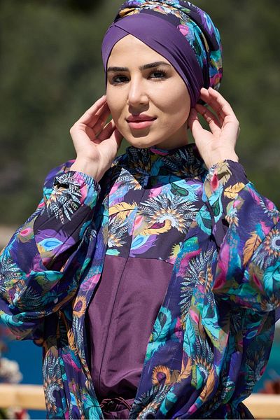 NS TASARIM MAYO Allerli Morena Pattern Design Hijab Jumpsuit Swimsuit