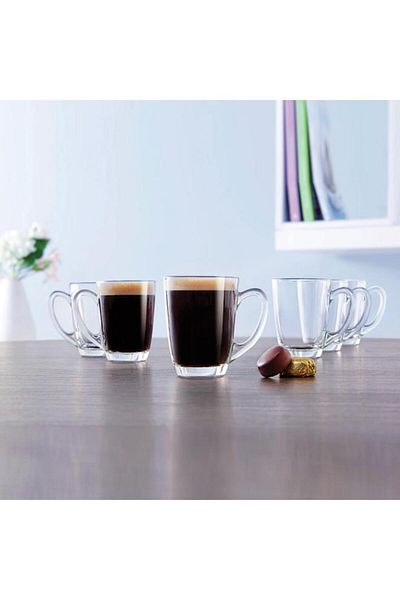 Generic طقم أكواب لومينارك نيو مورنينج من 6 قطع من الزجاج المقوى شفاف