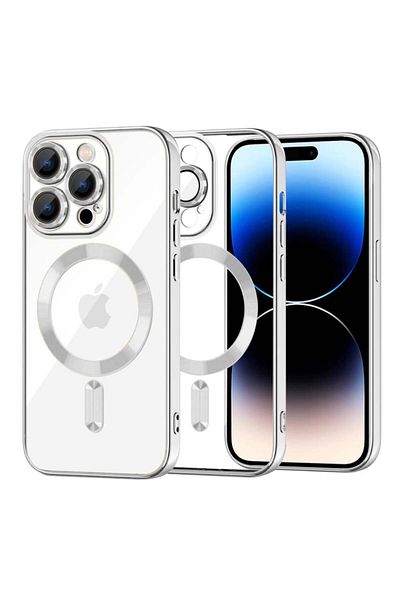 SKYDDAR INNOVATION Case for iPhone 14 Pro, Luxury Shield Magsafe, Shockproof Protection, Silver, sticker set