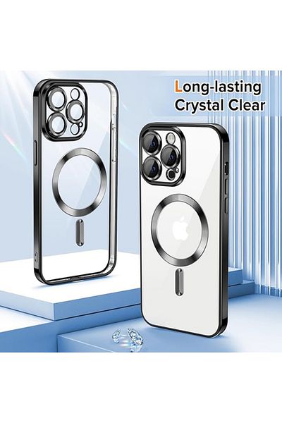 SKYDDAR INNOVATION Case for iPhone 14 Pro, Luxury Shield Magsafe, Shockproof Protection, Black, sticker set