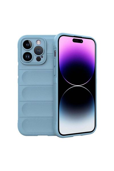 SKYDDAR INNOVATION Carcasă pentru iPhone 14 Pro Max, Vogue, silicon mat, albastră, set autocolante