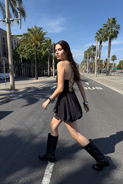 Bershka Büzgülü mini etekli elbise