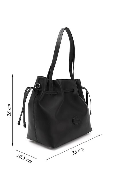 GÖNDERİ(R) Women / Girls Black Genuine Leather Hand and Shoulder Bag