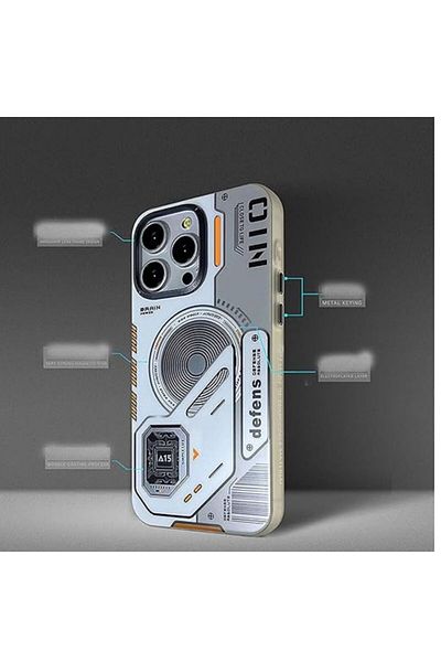 Gtech Husă de telefon Cyberpunk / Sci-Fi, G-Tech, compatibilă cu Apple iPhone 16 Pro Max, MagSafe, Albă