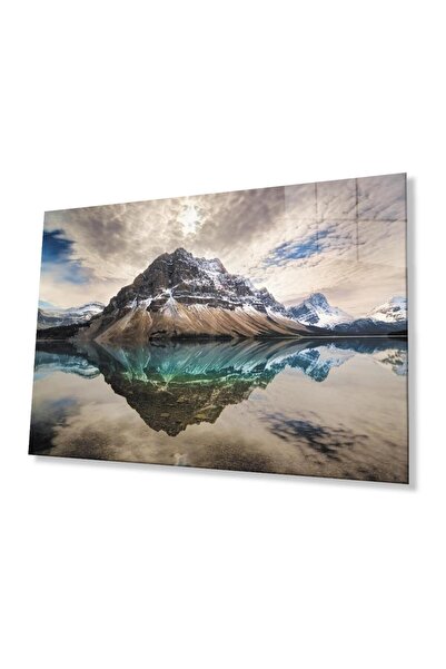 idealizbiz Masă din sticlă cu peisaj de reflecție de munte 4 mm Masă din stic...