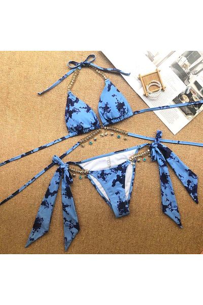 WildFashion Costum de baie din 2 piese accesorizat cu strasuri SW2538-411 M