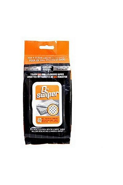 Generic Q-Swiper 40-Stripes BBQ Grill Cleaning Wipes Refill White and Black 6 x 8inch