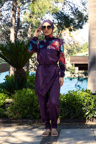 NS TASARIM MAYO Ethnic Model Allerli Design Hijab Jumpsuit Swimsuit