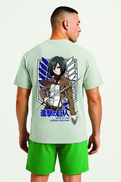 By Caspita Fashion Lenithra Attack on Titan Mikasa Anime Back Printed Unisex ...