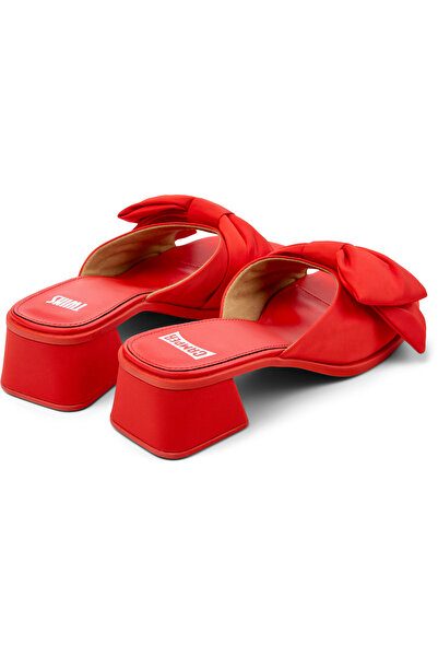 CAMPER Women’s Red Hook And Loop Heels with Bow Accent Vintage Design Durable Twins