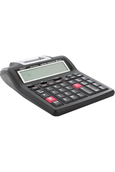 Roco Printing Calculator – 12-Digit, Large Display, 220V, Black | Dual Power & 57 mm Paper Roll