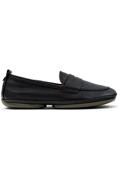 CAMPER Women's Black Genuine Leather Classic Flats with Strap - Comfort for Everyday Use RightNina