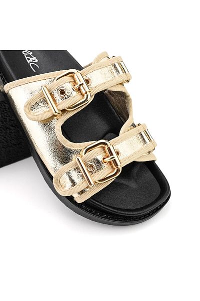 Tmall Women's Casual Slippers, Made of Eco-leather, SP115, Gold
