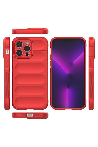 SKYDDAR INNOVATION Case for iPhone 14 Pro Max, Vogue, Silicone Mat, Red, sticker set