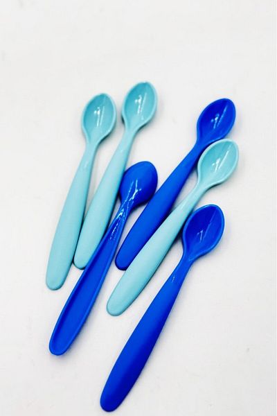 BeySüS 6 Pack Baby Food Spoon Blue