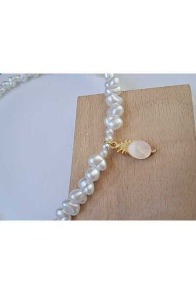 Çelik Ananas model boncu inci kolye