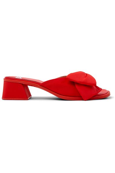 CAMPER Women’s Red Hook And Loop Heels with Bow Accent Vintage Design Durable Twins