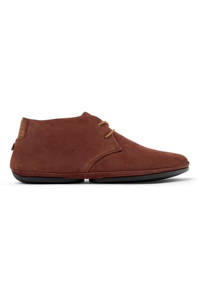 CAMPER Women's Brown Genuine Leather Lace-Up Ankle Boots with Stretch Detail and Comfy Sole RightNina