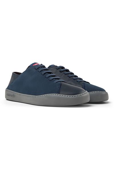 CAMPER Men's Navy Blue Durable Genuine Leather Casual Sneakers with Soft Flat Sole by Twins
