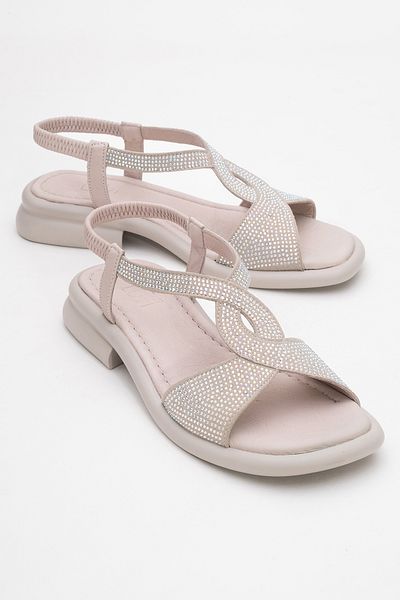 LuviShoes Γυναικεία σανδάλια AURORA Stone Γνήσιο Δέρμα Stone
