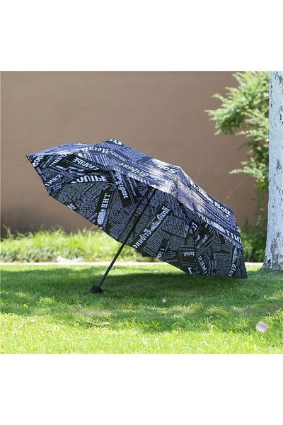 fulina Fully Automatic Retro Umbrellas,Newspaper Pattern,Stainless Steel Ribs,Simple & Fashionable