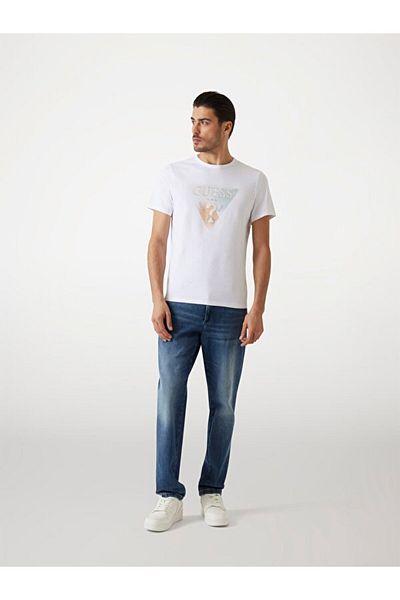 Guess Tricou alb pentru bărbați cu decolteu rotund M5RI14J1314G011 SS CN GUESS TRI ST