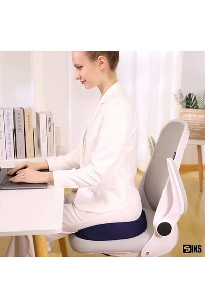 SIKS Orthopedic Seat Cushion With Memory Foam, 34 X 44 Cm, Office Or Car Seat, For Hemorrhoids