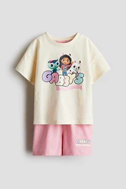 H&M Baskılı Jarse Pijama Takımı