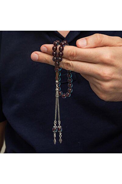 ALYANSEVİM 925 проба срібний намисто з бахромою, темно-синій камінь, стискаєт...