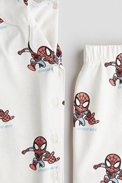 H&M Pamuklu ve Baskılı Pijama Takımı