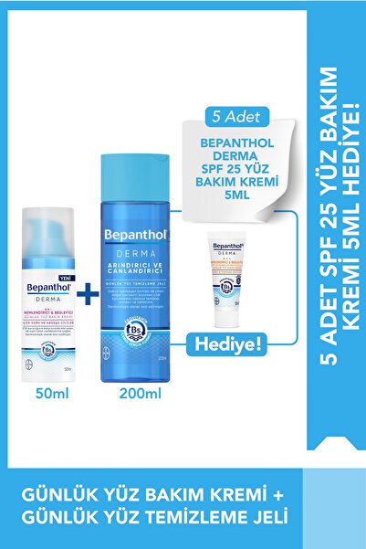 Bepanthol Yüz Bakım Kremi 50ml Temizleme Jeli 200ml Spf Mini Yüz Kremi