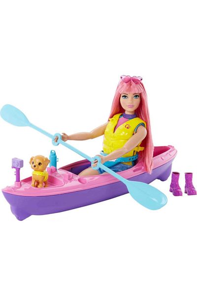 mattel Set de joaca Barbie Camping - Daisy, cu caiac si accesorii