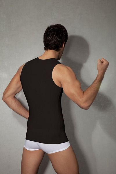 NazikEndam Dore Anse Men's Black Modal Crew Neck Singlet 2205