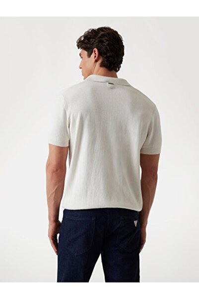 Guess Ss Rib Pointelle Men's Silk Blended Knitwear