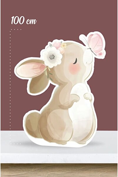 neşeli günlerim Kelebekli Tavşan Temalı - 100 cm Ayaklı Pano