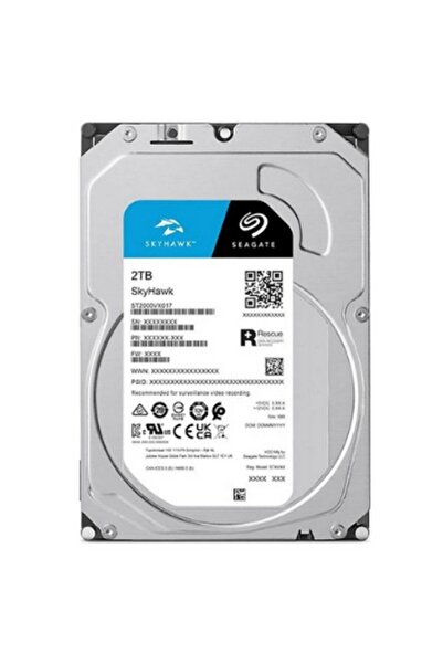 Seagate 2 TB SEAGATE 3.5" SKYHAWK SATA 5900RPM ST2000VX017 256MB 7/24 GUVENLIK VE PC SABİT DİSK