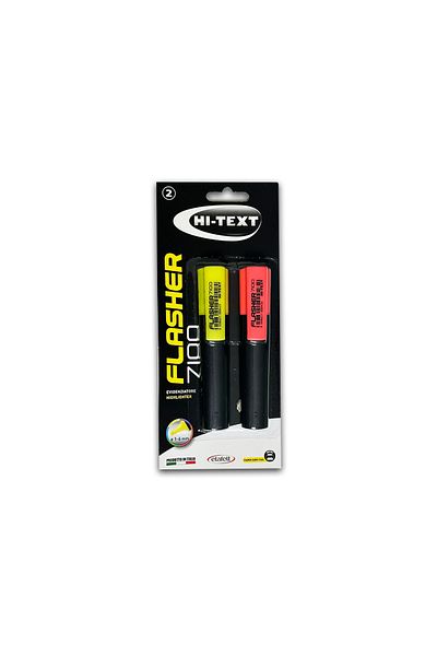 Hi-Text Hi-Text Flasher 7100 highlighter, 2 colors/blister, 2 sets