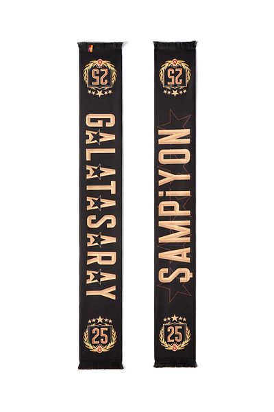 Galatasaray Eșarfă de şal de campionat personalizată cu licenţă 2025 cu cutie de lemn specială de campionat