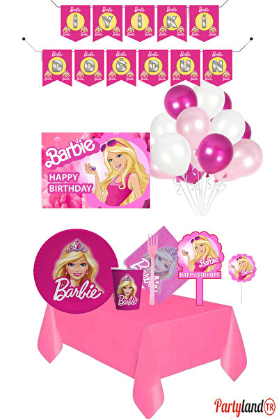 Barbie 8 Kişilik Doğum Günü Parti Seti
