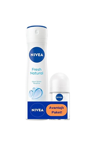 NIVEA Fresh Natural Kadın Deodorant Sprey 150 ml + Roll-On 25 ml