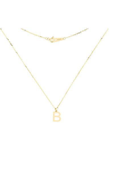 MOHI Fine Jewellery Lant cu initiala B din aur galben de 14k